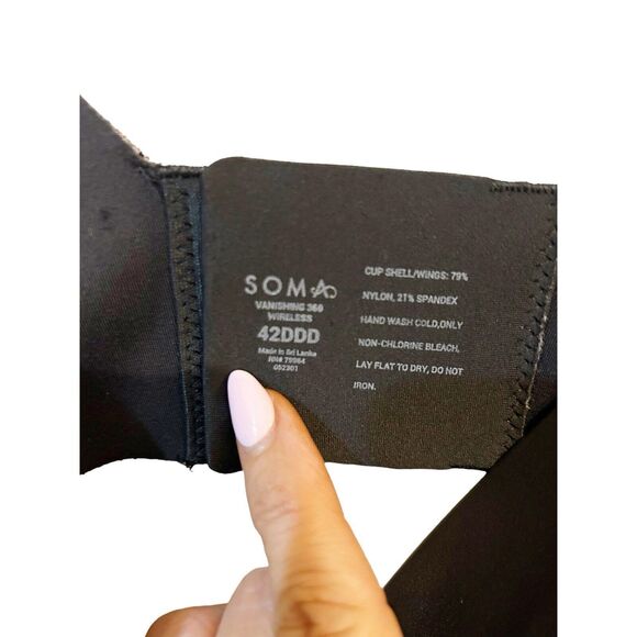 SOMA Vanishing 360 Perfect Coverage Bra Black Size 42DDD Underwire New Smoothing - Picture 3 of 4